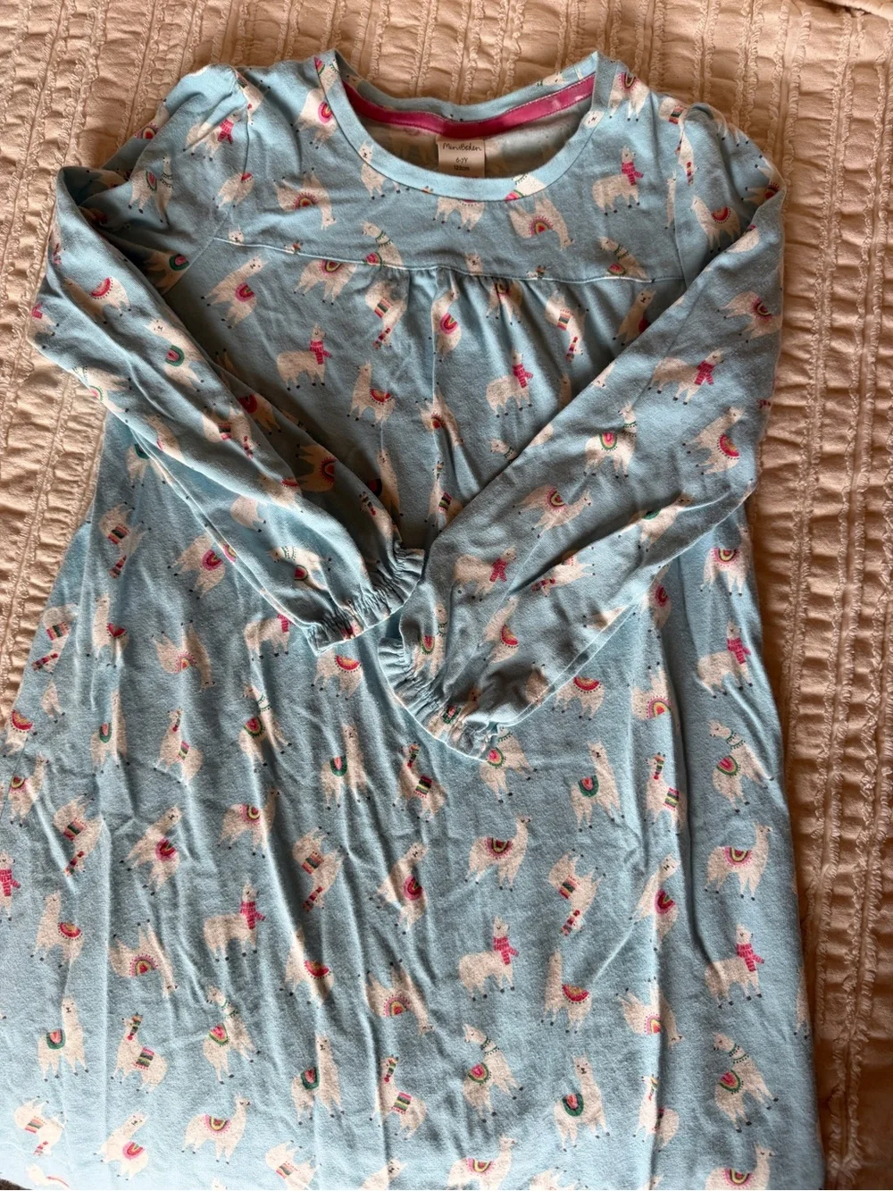Mini Boden Light Blue Llama Print Girls' Nightgown